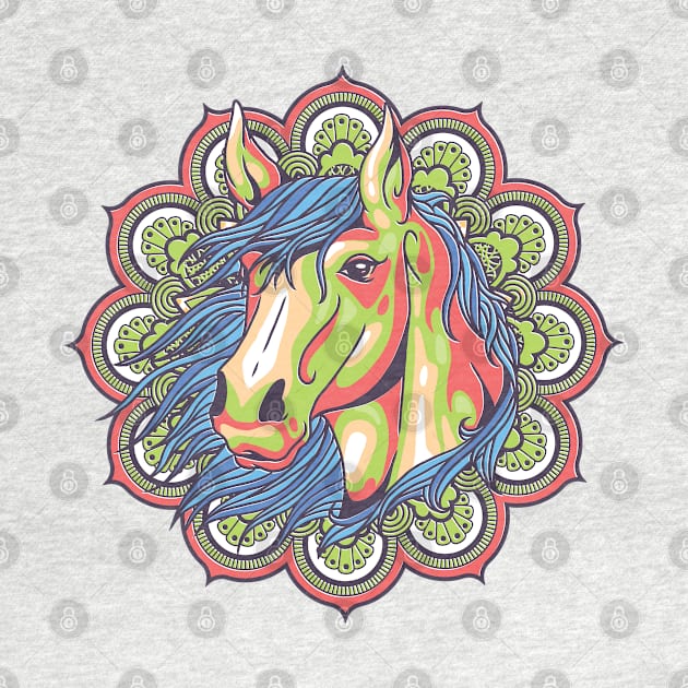 Colorful Mandala Horse by TomCage